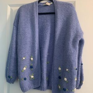 Fanm Mon Blue Wool Cardigan